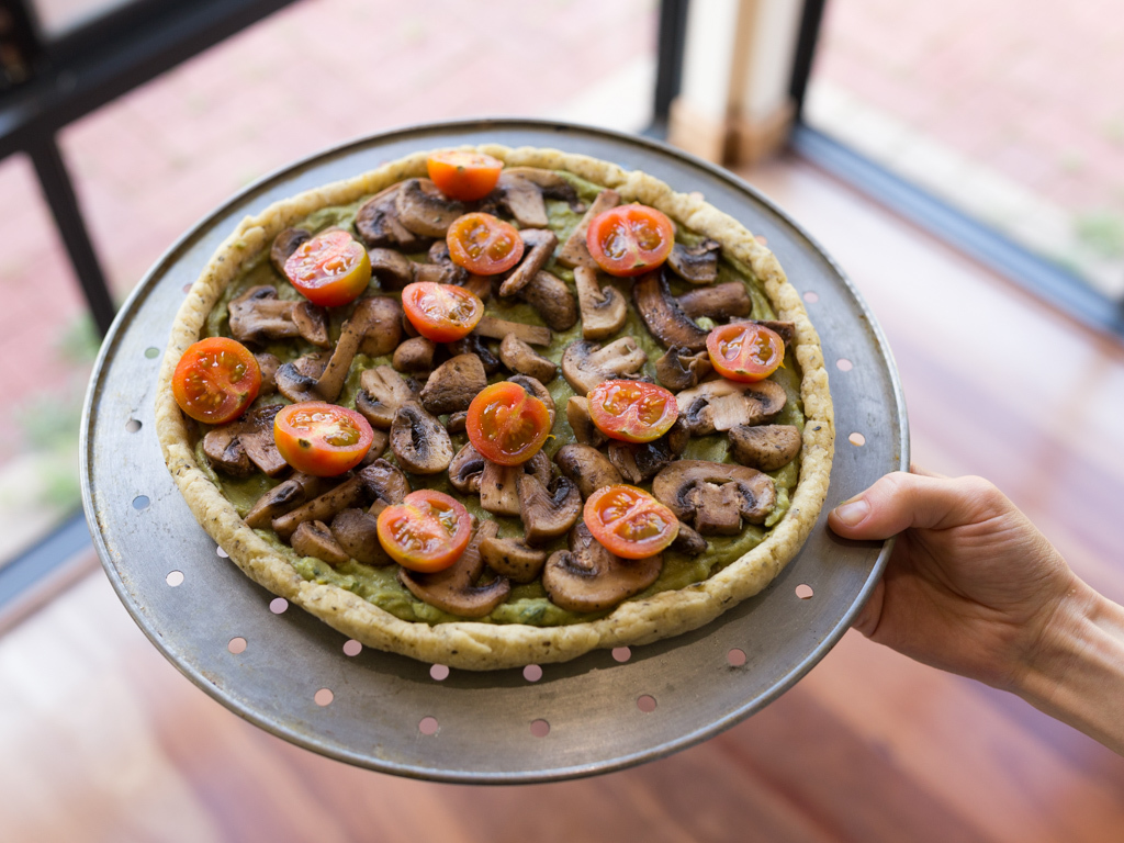 Smashed Avo & Herby Mushroom Pizza (Vegan & Gluten-free)